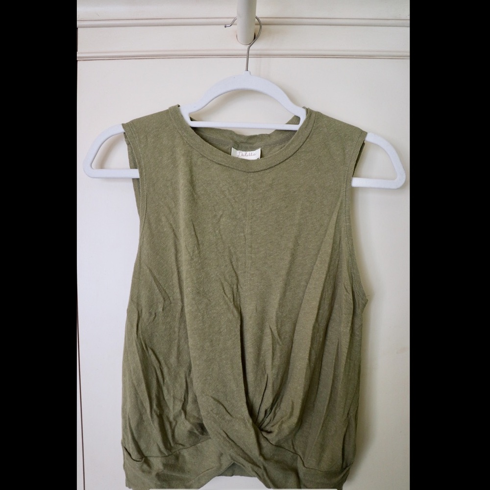 Anthropologie olive sleeveless top